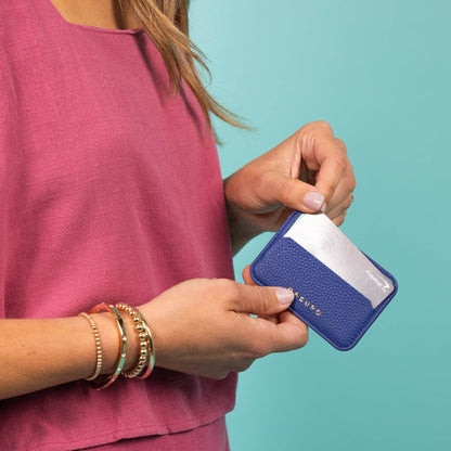 CASUPO Mag Safe Leather Wallet with RFID - Cobalt