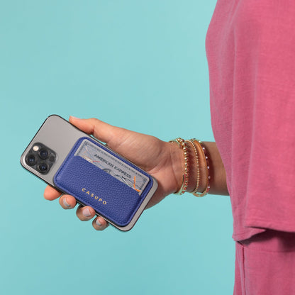 CASUPO Mag Safe Leather Wallet with RFID - Cobalt