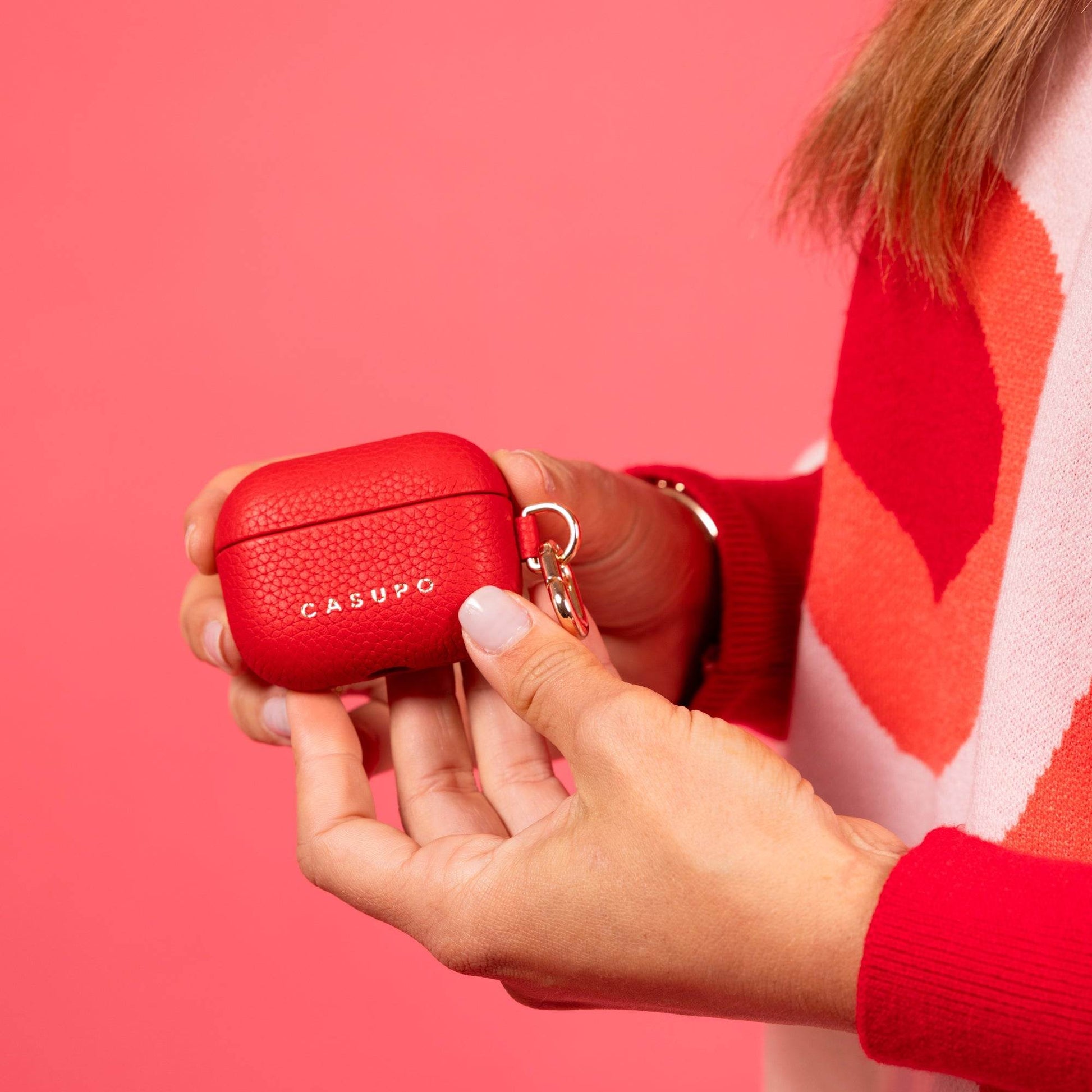 CASUPO Leather Airpod Case - Red
