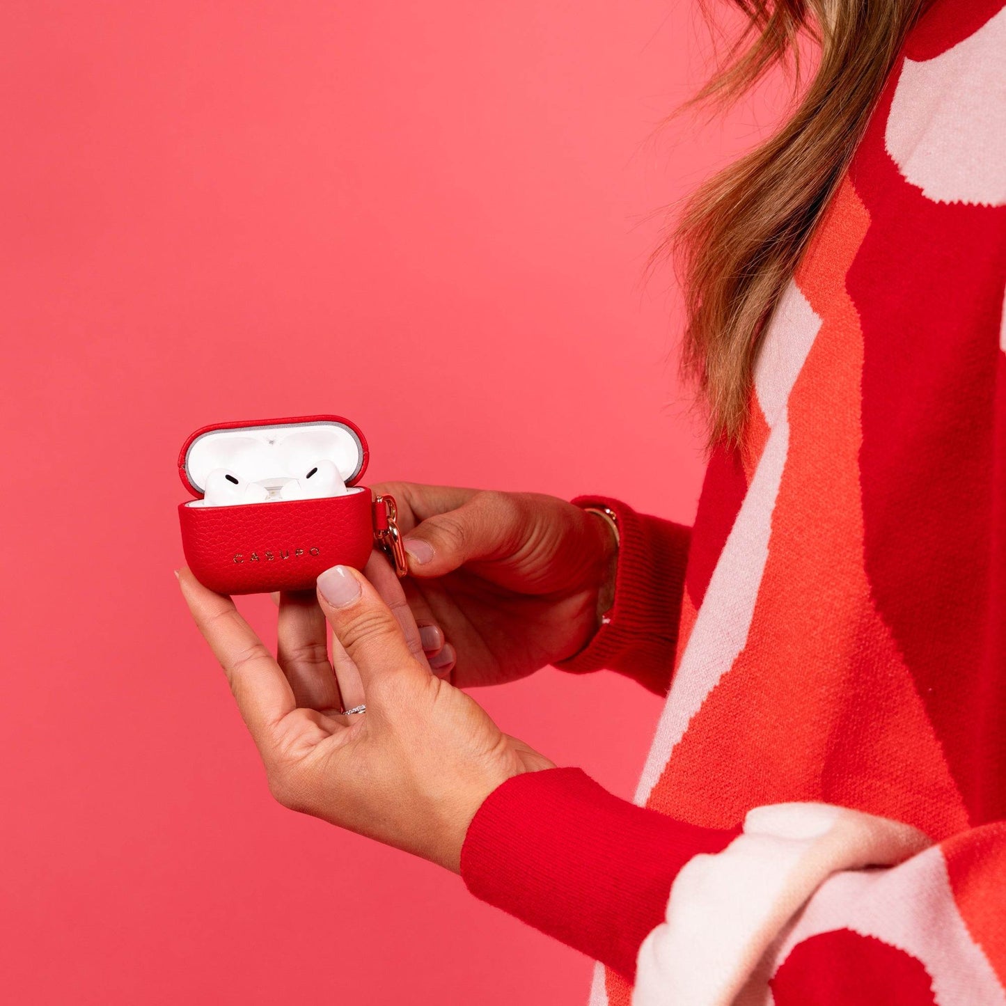 CASUPO Leather Airpod Case - Red