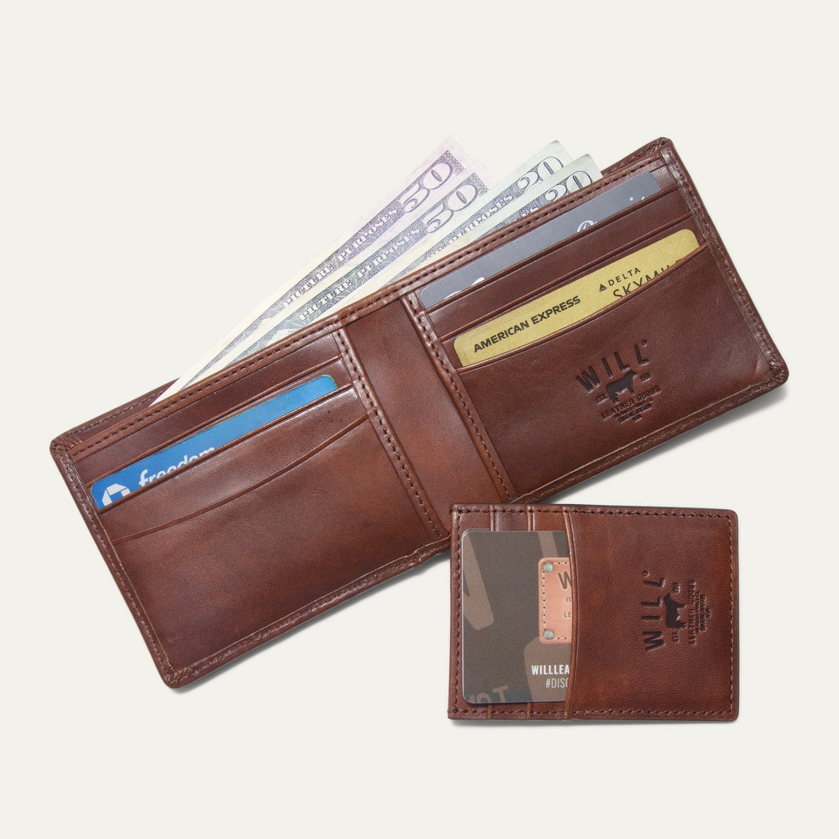 Will Leather Goods Companion Billfold Wallet Noir