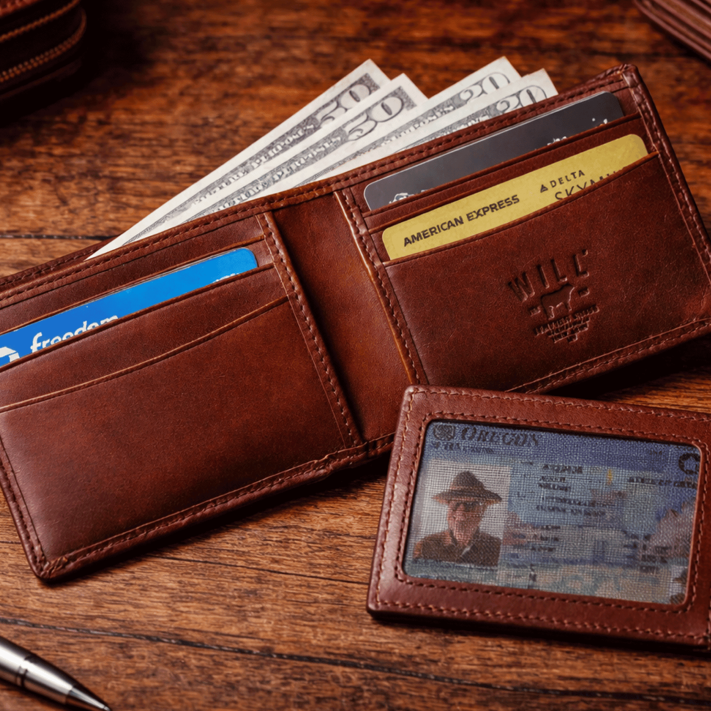 Will Leather Goods Companion Billfold Wallet Noir