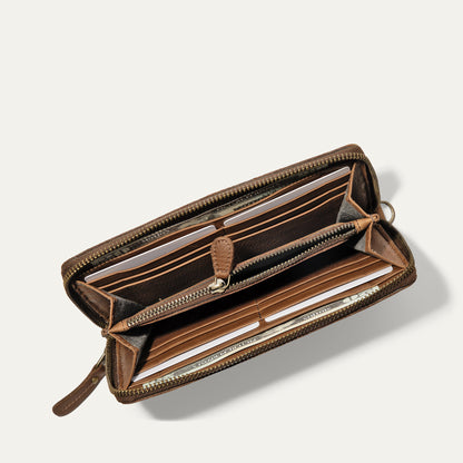 Will Leather Goods Zip Around Clutch