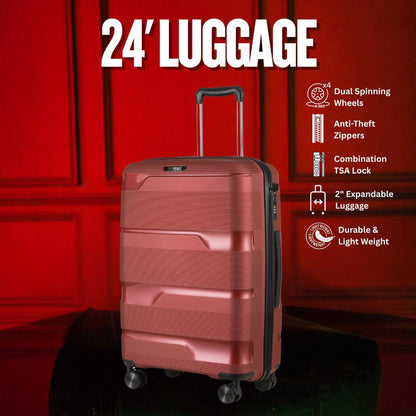 Sole Premise 24-inch Red Hardcase Checked Luggage