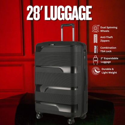 Sole Premise Black Hardcase 3-Piece Luggage Set