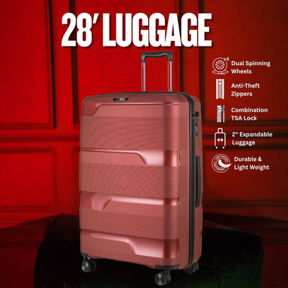 Sole Premise 28-inch Red Hardcase Checked Luggage