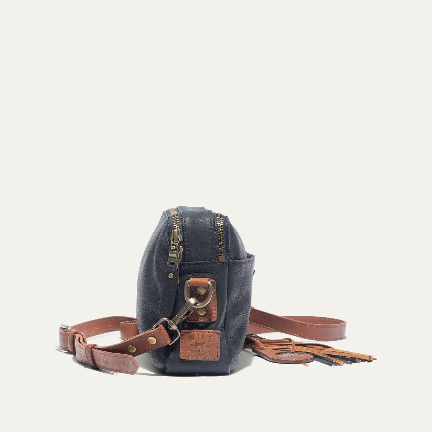 Will Leather Goods Everyday Double Zip Leather Crossbody