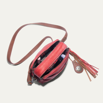 Will Leather Goods Everyday Double Zip Leather Crossbody