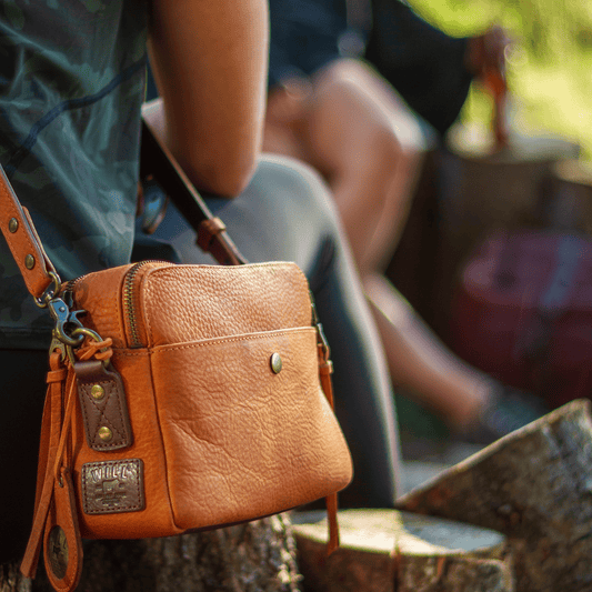 Will Leather Goods Everyday Double Zip Leather Crossbody