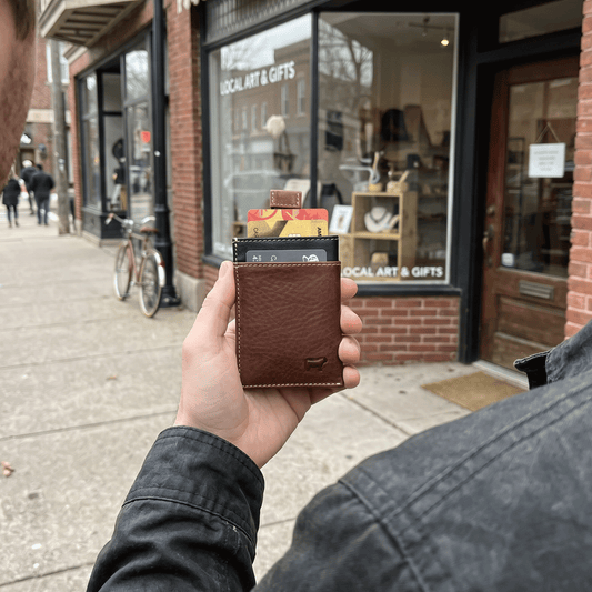 Will Leather Goods Mondrian Color-Block Card Ejector