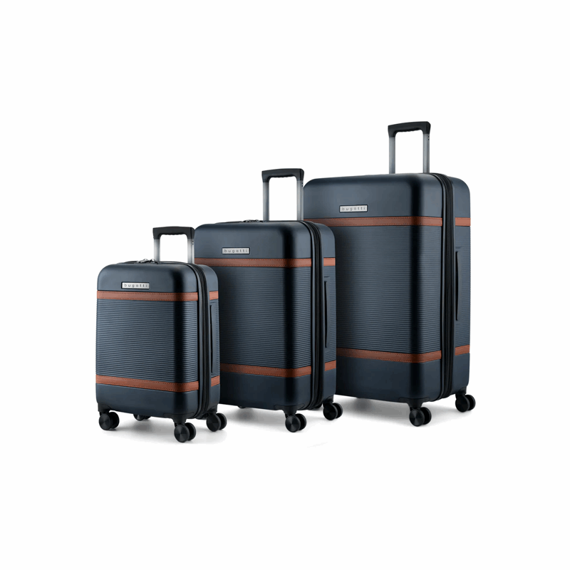 Bugatti Wellington 3-Piece Hard-Shell Luggage Set | Expandable Spinner Suitcases