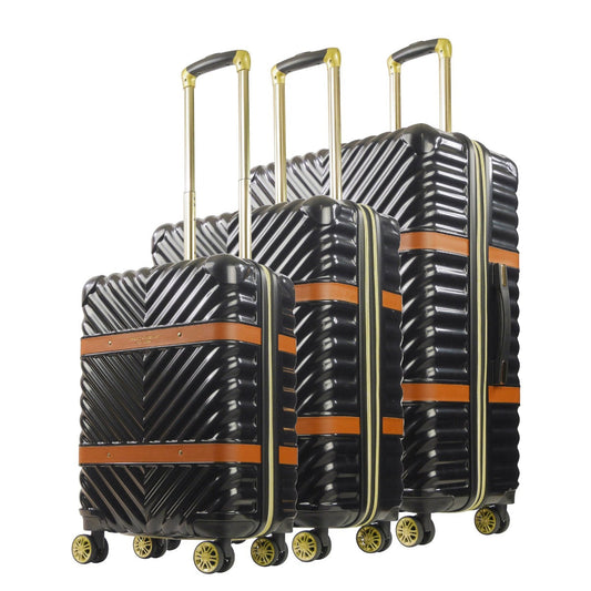 Stella Hardside Spinner 3-Piece Luggage Set, Black - Stiles Supply Co.