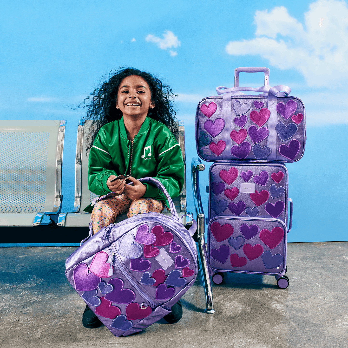 STATE Bags Purple Hearts Rockaway Duffle