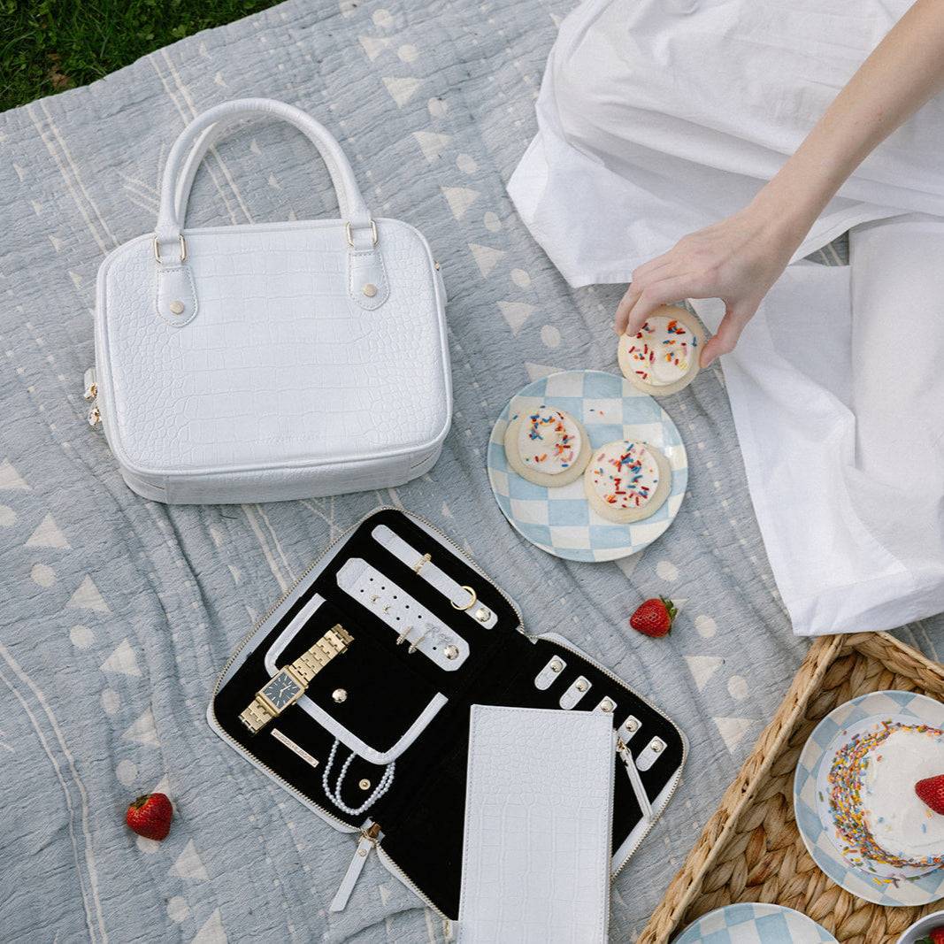 Hudson + Bleecker Voyager Toiletry Bag - White Crocodile