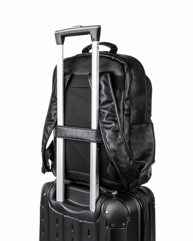 bugatti valentino backpack vegan leather cognac Bugatti Valentino Vegan Leather Backpack with RFID Protection
