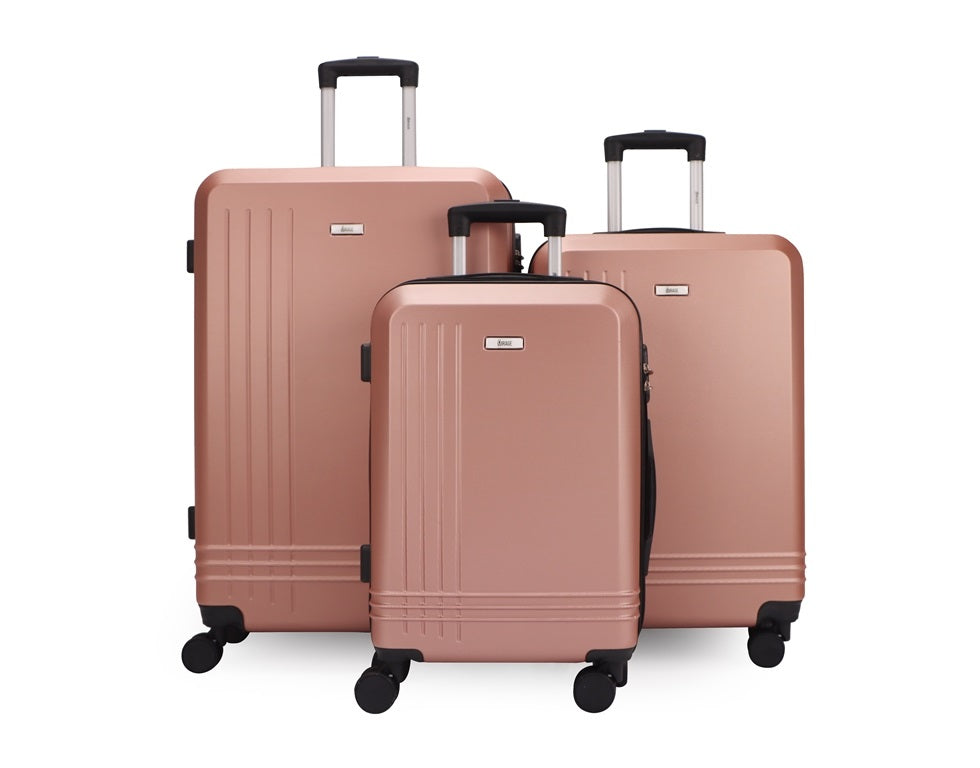 Mirage Alisa ABS Hard shell Lightweight 3 Piece Luggage Set - Stiles Supply Co.