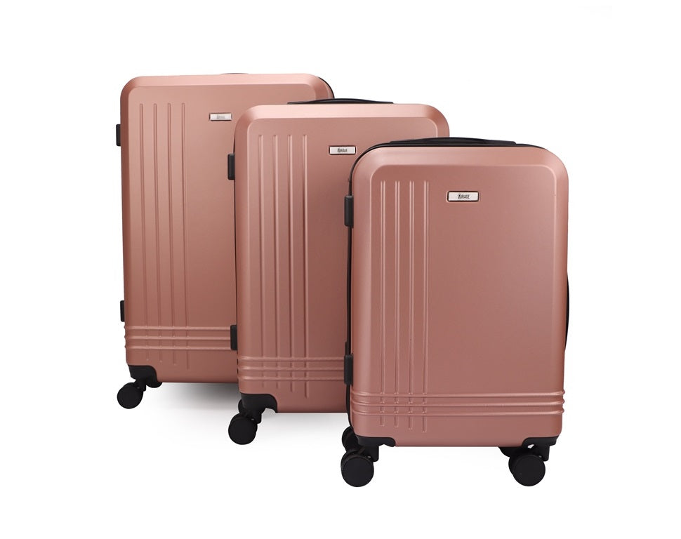 Mirage Alisa ABS Hard shell Lightweight 3 Piece Luggage Set - Stiles Supply Co.