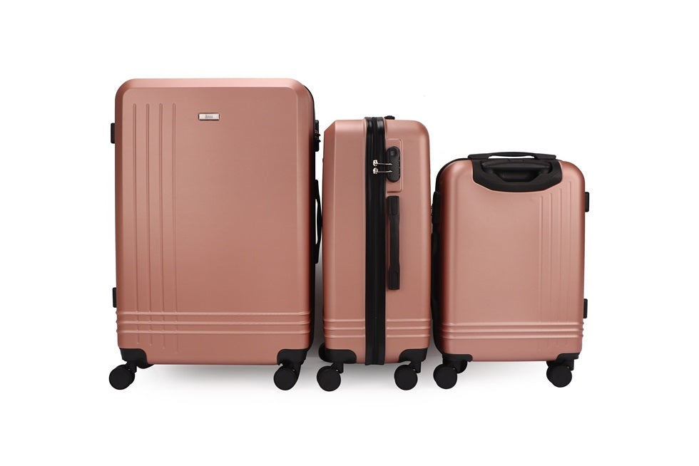 Mirage Alisa ABS Hard shell Lightweight 3 Piece Luggage Set - Stiles Supply Co.