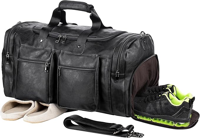FR Fashion Co. 21" Vegan Leather Large Carry-On Duffel Bag