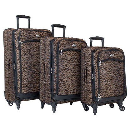 American Flyer Animal Print 5-Piece Spinner Luggage Set