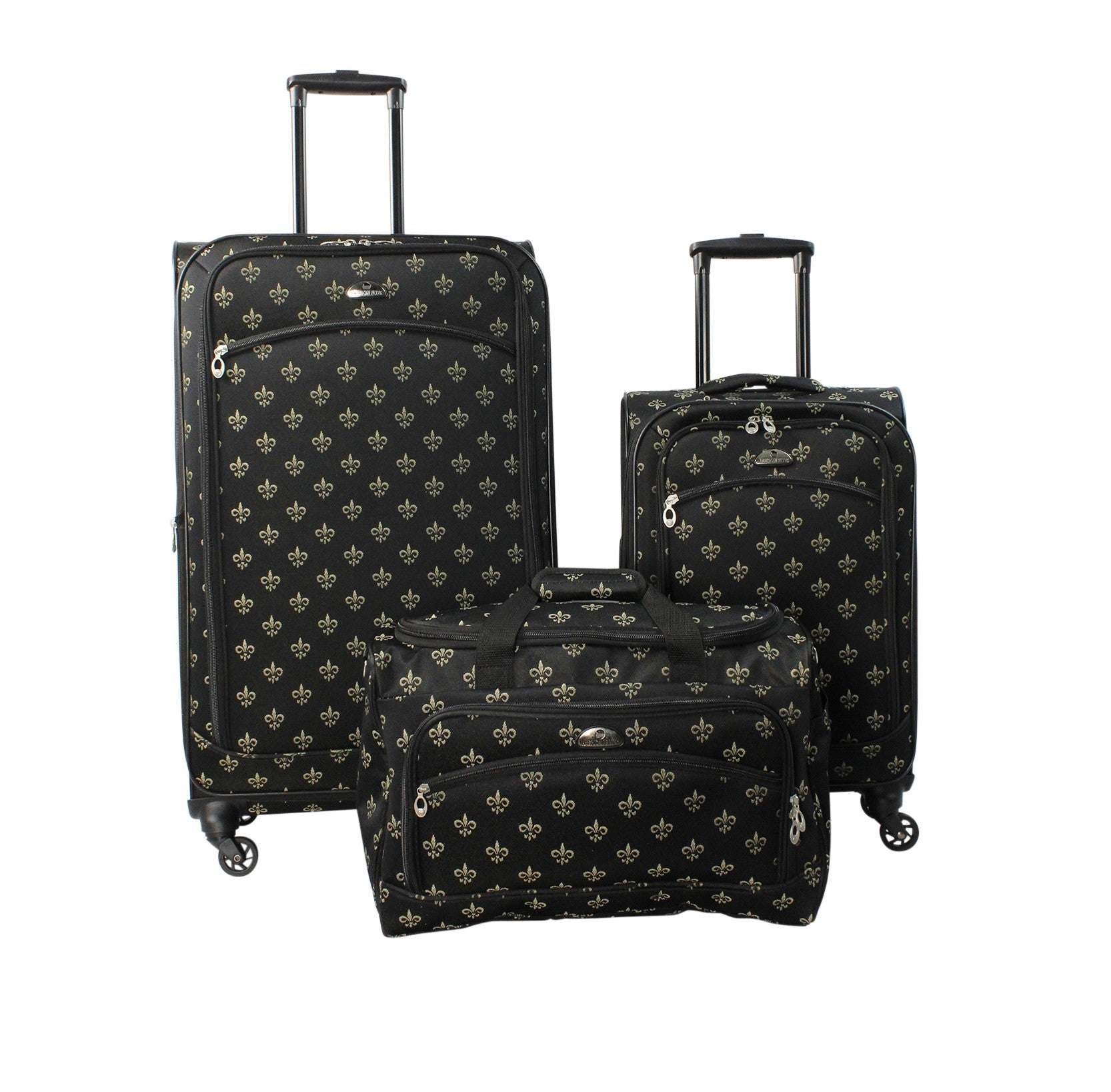 American Flyer Fleur de Lis 3-Piece Spinner Luggage Set