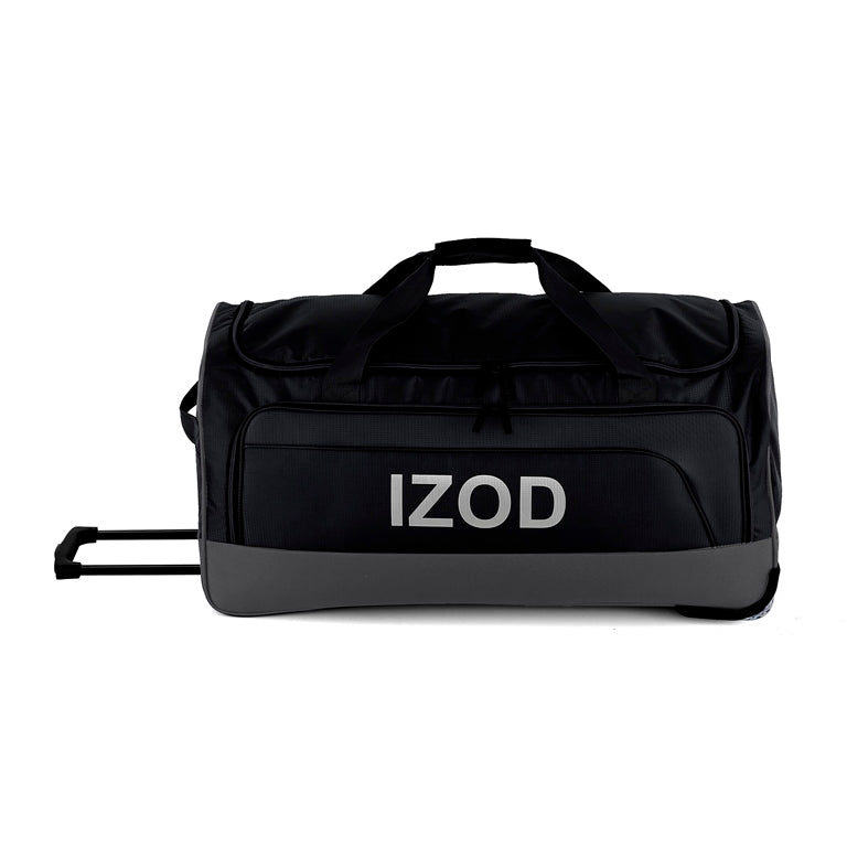 IZOD Katy Lightweight Soft Shell Rolling Duffel Bag with Wheels and Telescopic Handle – Travel-Ready Luggage Duffel