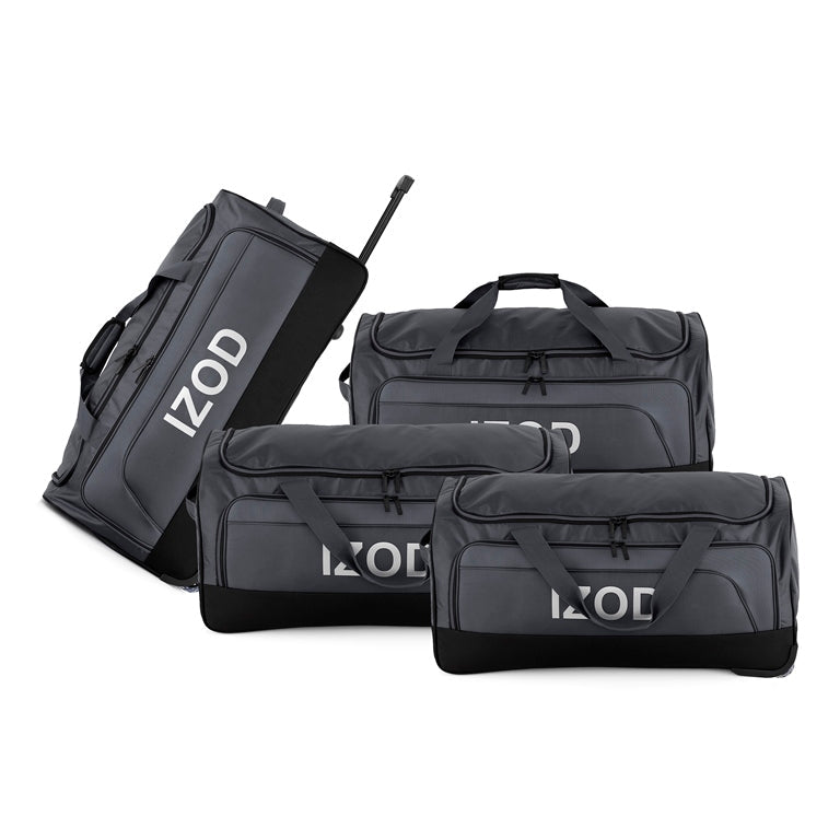 IZOD Katy Lightweight Soft Shell Rolling Duffel Bag with Wheels and Telescopic Handle – Travel-Ready Luggage Duffel