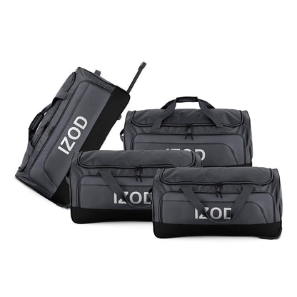 IZOD Katy Lightweight Soft Shell Rolling Duffel Bag with Wheels and Telescopic Handle – Travel-Ready Luggage Duffel