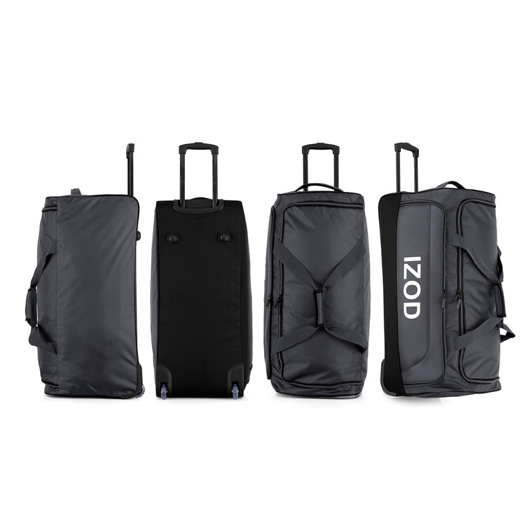 IZOD Katy Lightweight Soft Shell Rolling Duffel Bag with Wheels and Telescopic Handle – Travel-Ready Luggage Duffel