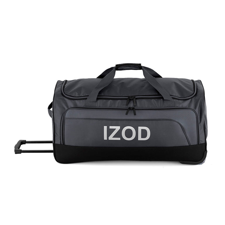 IZOD Katy Lightweight Soft Shell Rolling Duffel Bag with Wheels and Telescopic Handle – Travel-Ready Luggage Duffel
