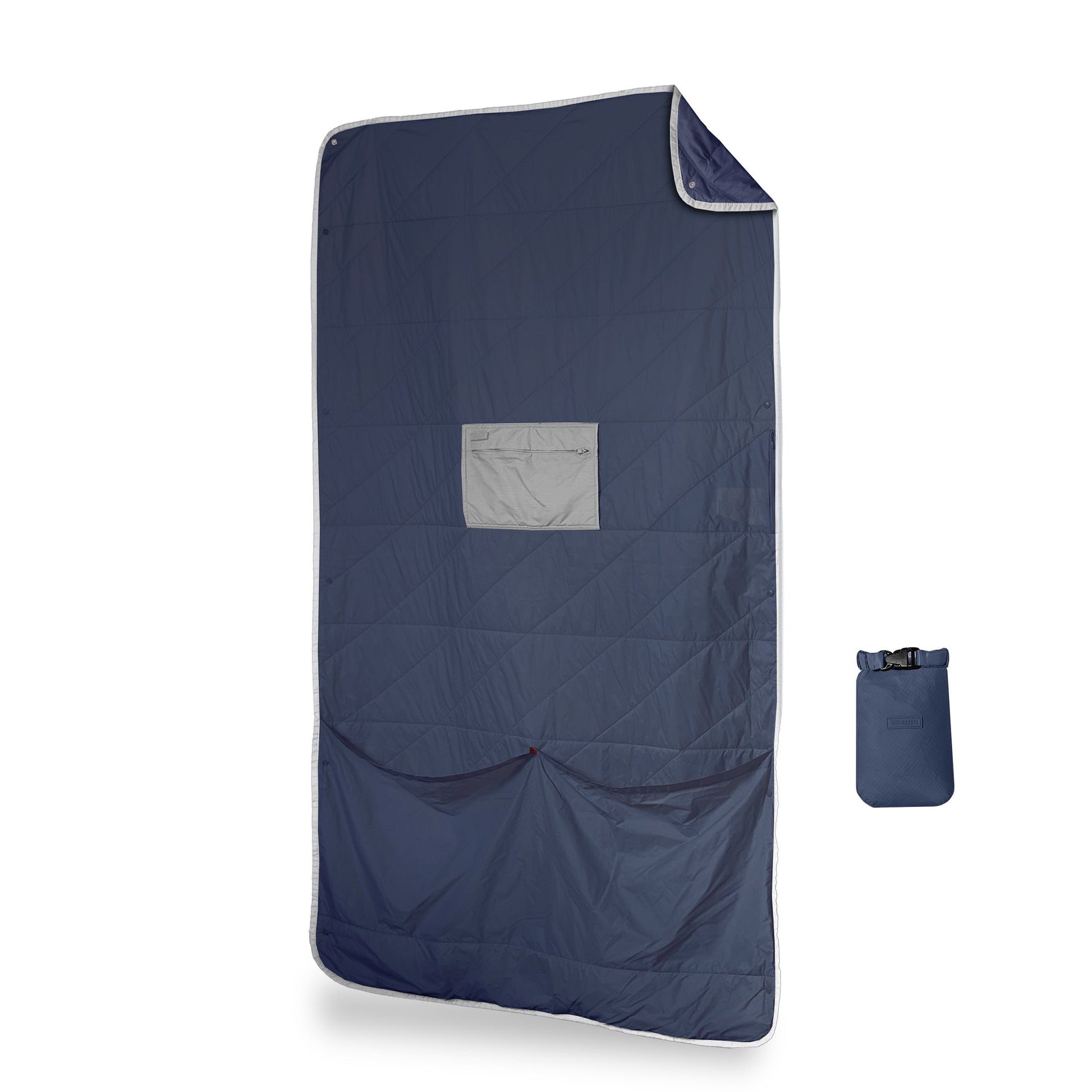 Gravel Layover™ Travel Blanket - Packable & Puffy | Blue - Stiles Supply Co.