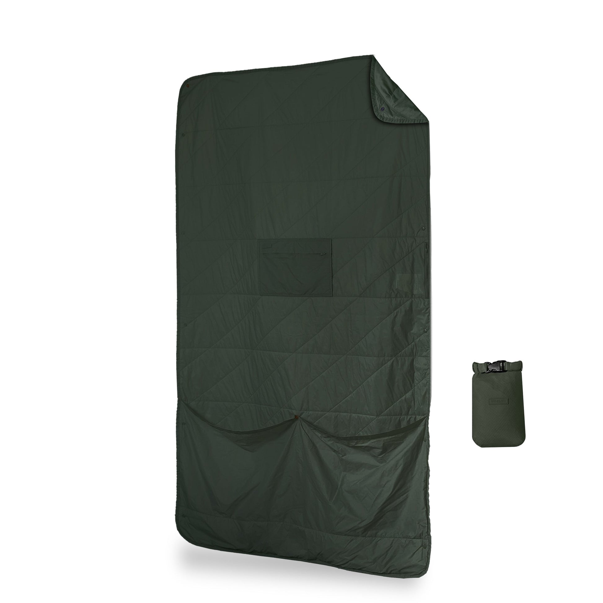 Gravel Layover™ Travel Blanket - Packable & Puffy | Spruce - Stiles Supply Co.