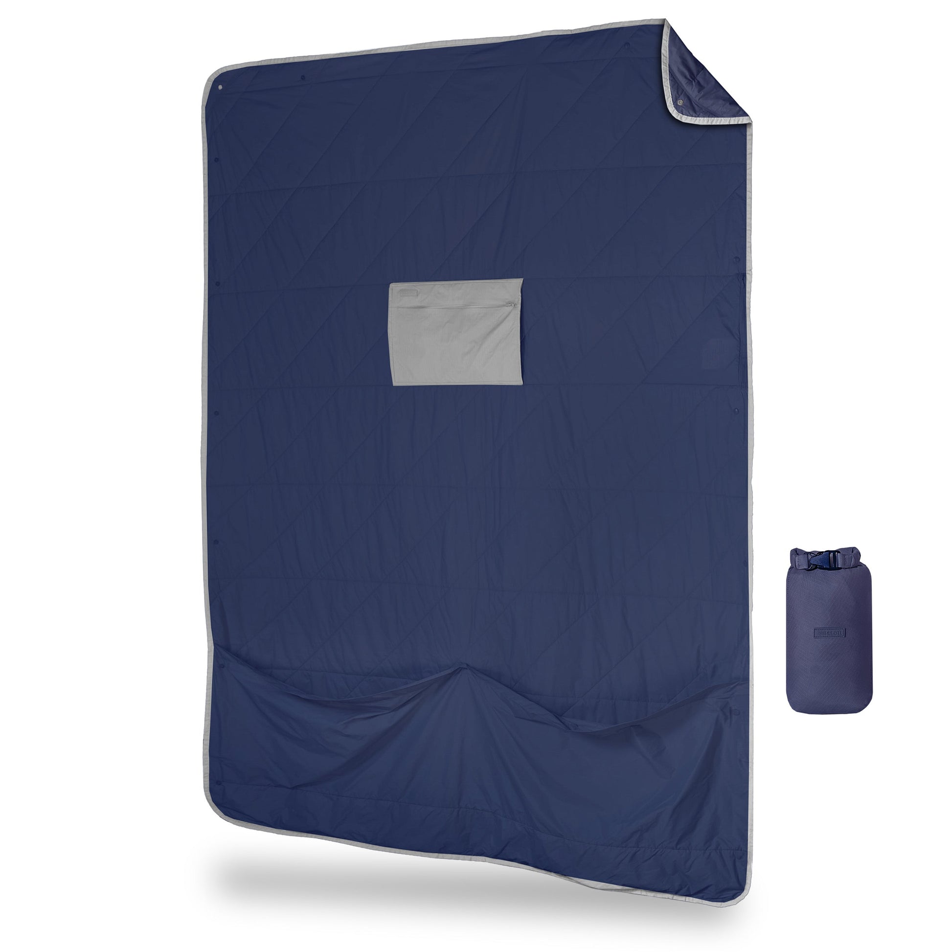 Gravel Layover™ XL Travel Blanket - Packable & Puffy | Blue - Stiles Supply Co.