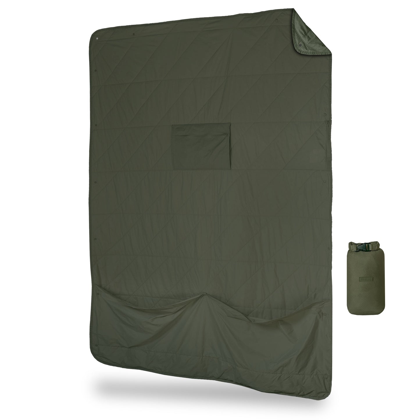 Gravel Layover™ XL Travel Blanket - Packable & Puffy | Spruce - Stiles Supply Co.