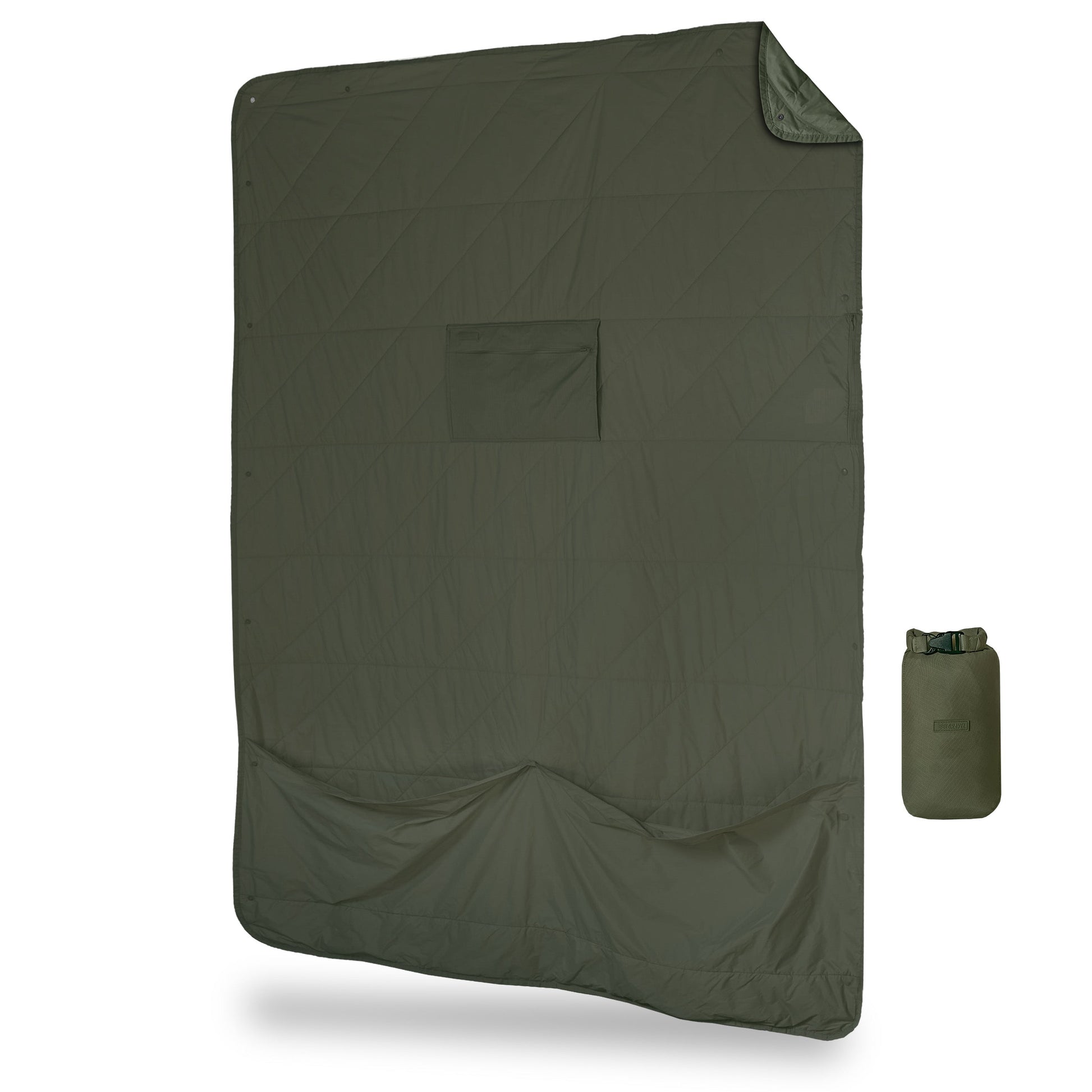 Gravel Layover™ XL Travel Blanket - Packable & Puffy | Spruce - Stiles Supply Co.