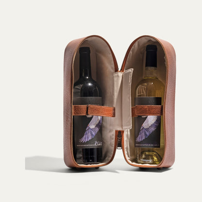 Will Leather Goods Hard Double Leather Wine Case