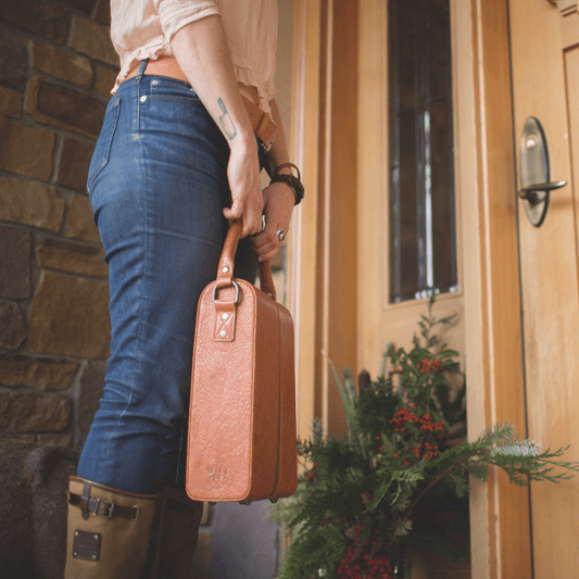 Will Leather Goods Hard Double Leather Wine Case