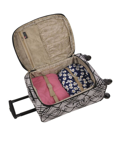 American Flyer Silver Stripes 5-Piece Spinner Luggage Set