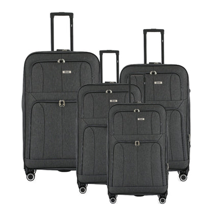 Grace Soft side Lightweight Expandable with 360° Dual Spinning Wheels and Combo Lock – Includes 32", 28", 24", 20" 4-Piece Luggage Set