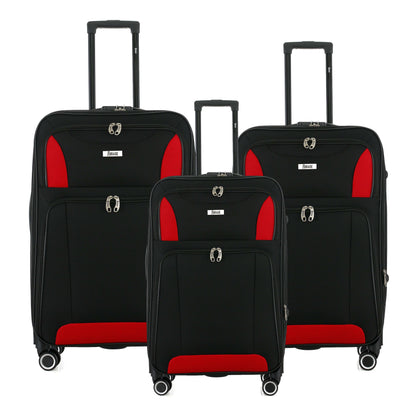 Casey Soft side Lightweight Expandable with 360° Dual Spinning Wheels and Combo Lock – Includes 28", 24", 20" 3-Piece Luggage Set