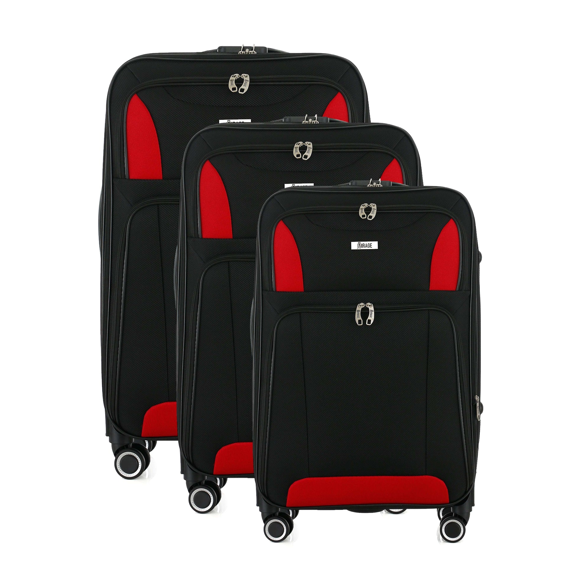 Casey Soft side Lightweight Expandable with 360° Dual Spinning Wheels and Combo Lock – Includes 28", 24", 20" 3-Piece Luggage Set