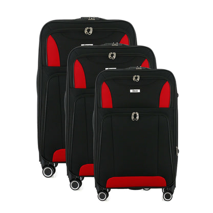 Casey Soft side Lightweight Expandable with 360° Dual Spinning Wheels and Combo Lock – Includes 28", 24", 20" 3-Piece Luggage Set