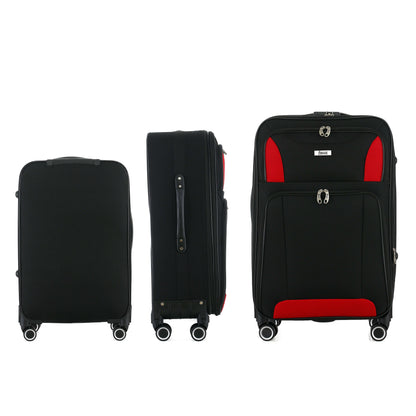 Casey Soft side Lightweight Expandable with 360° Dual Spinning Wheels and Combo Lock – Includes 28", 24", 20" 3-Piece Luggage Set