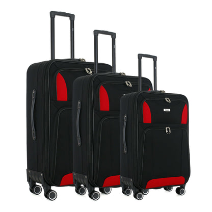 Casey Soft side Lightweight Expandable with 360° Dual Spinning Wheels and Combo Lock – Includes 28", 24", 20" 3-Piece Luggage Set