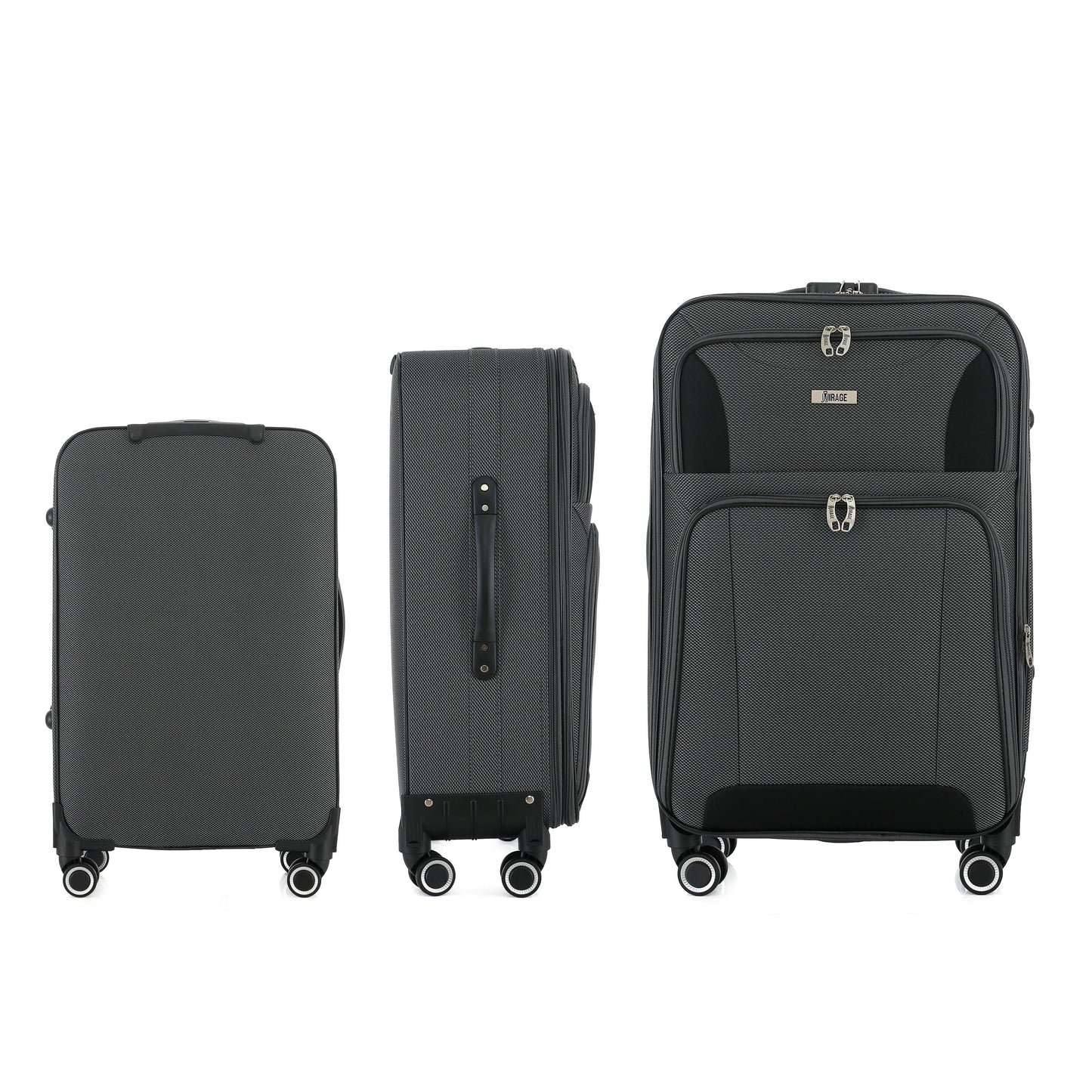 Casey Soft side Lightweight Expandable with 360° Dual Spinning Wheels and Combo Lock – Includes 28", 24", 20" 3-Piece Luggage Set