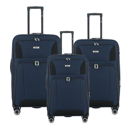 Casey Soft side Lightweight Expandable with 360° Dual Spinning Wheels and Combo Lock – Includes 28", 24", 20" 3-Piece Luggage Set