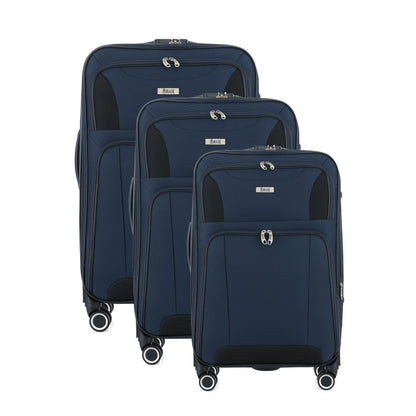 Casey Soft side Lightweight Expandable with 360° Dual Spinning Wheels and Combo Lock – Includes 28", 24", 20" 3-Piece Luggage Set