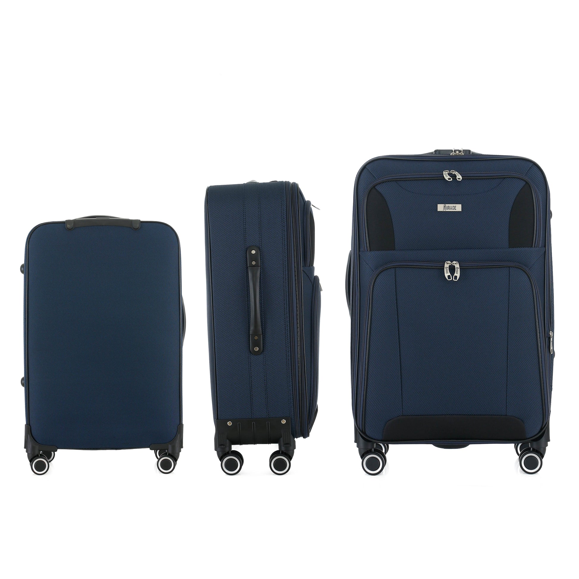 Casey Soft side Lightweight Expandable with 360° Dual Spinning Wheels and Combo Lock – Includes 28", 24", 20" 3-Piece Luggage Set