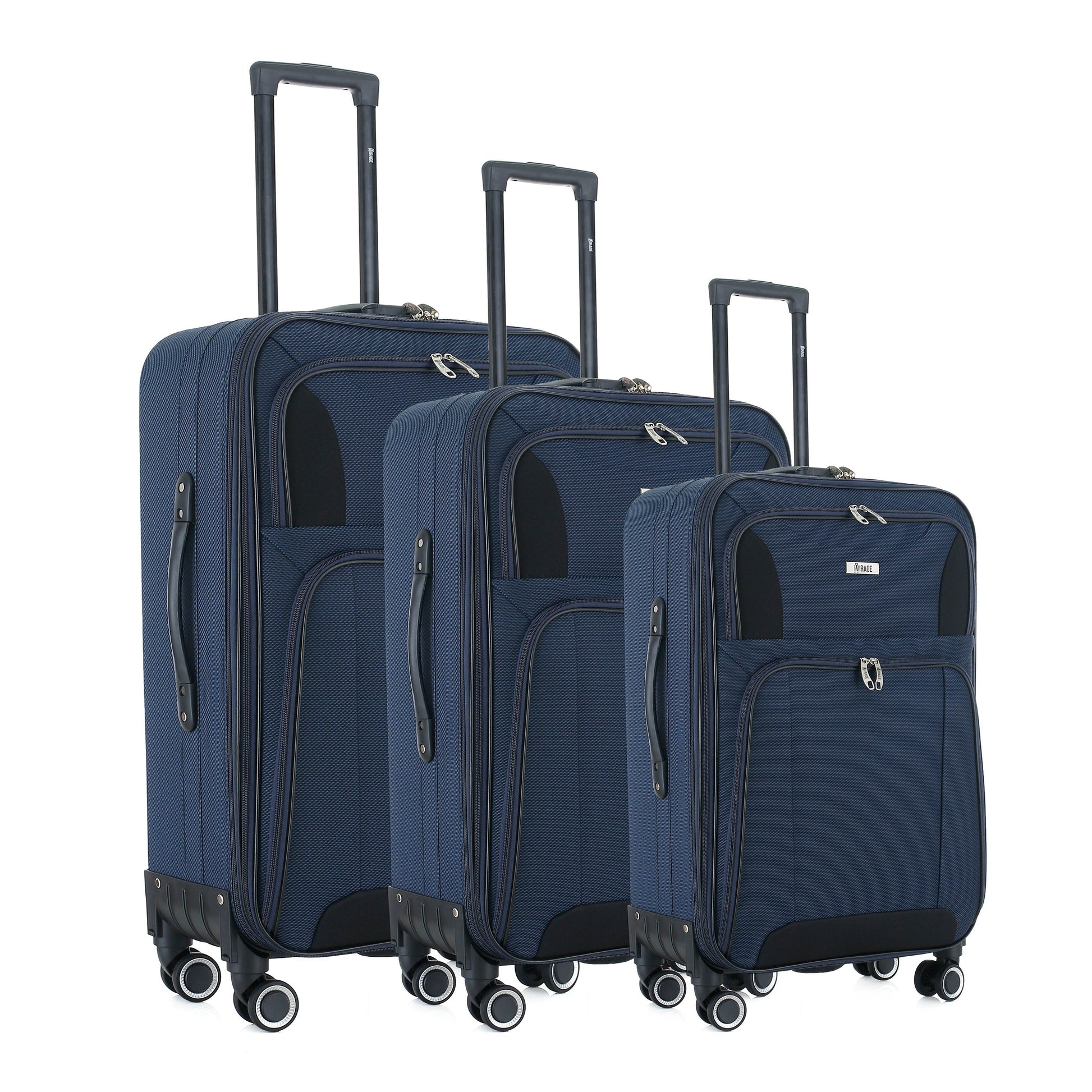 Casey Soft side Lightweight Expandable with 360° Dual Spinning Wheels and Combo Lock – Includes 28", 24", 20" 3-Piece Luggage Set