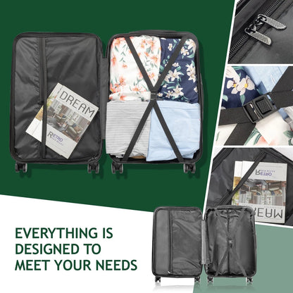 Mirage Mona ABS Hard shell Lightweight 3 Piece Luggage Set - Stiles Supply Co.